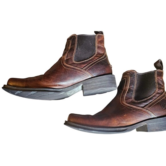 Ariat Men\'s 10.5 D ATS Pro Brown Leather Square Toe Chelsea Boots Style 10019848 main image 6